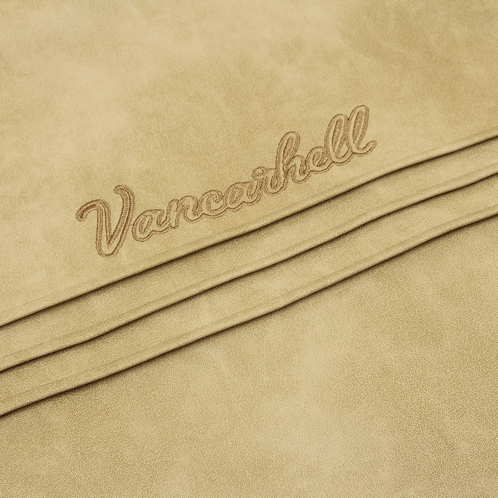 Embroidered PU Leather Jacket For Men