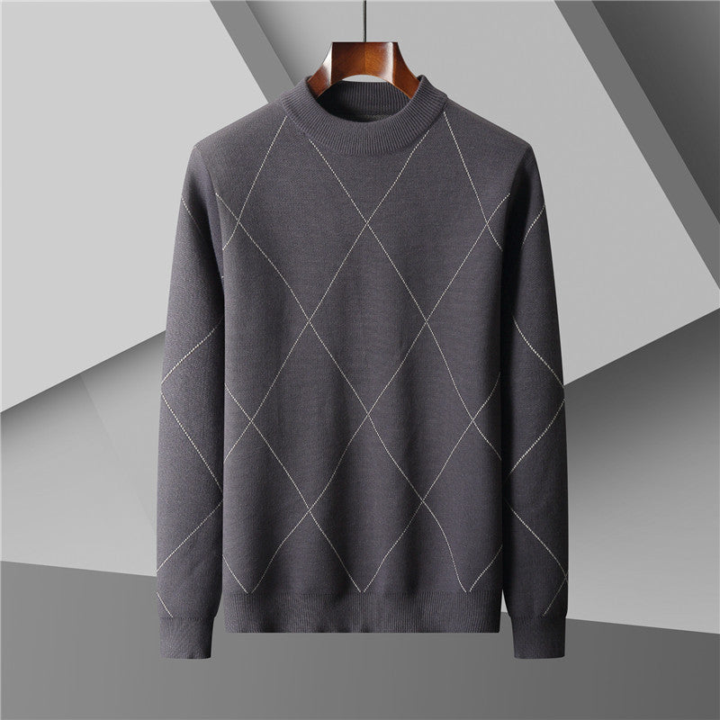 Round Neck Trend Loose Leisure Warm Long Sleeve Men's Sweater