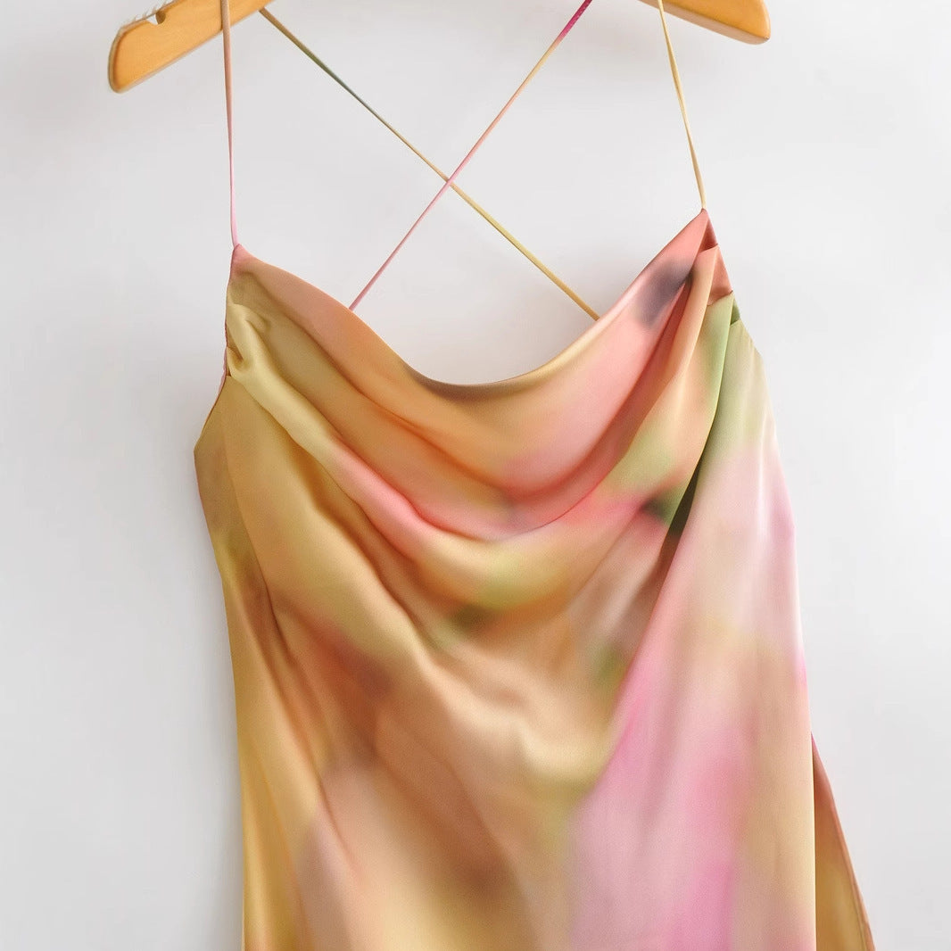 European And American Satin Dress Woman