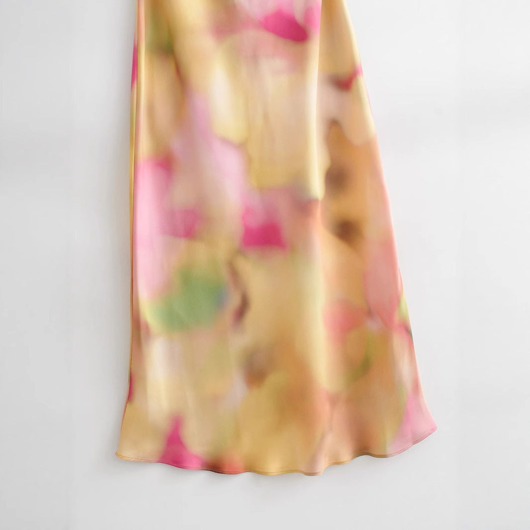 European And American Satin Dress Woman